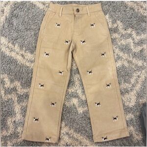TBBC corduroy pants with hunting dogs embroidered size 6